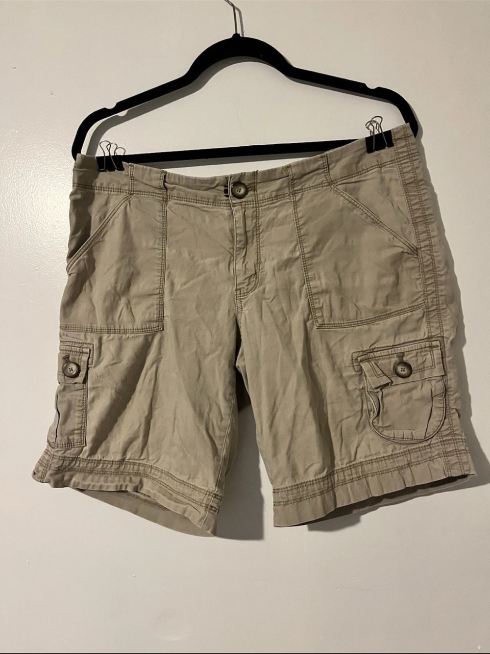Eddie Bauer Tan Cargo Shorts with Button Pockets